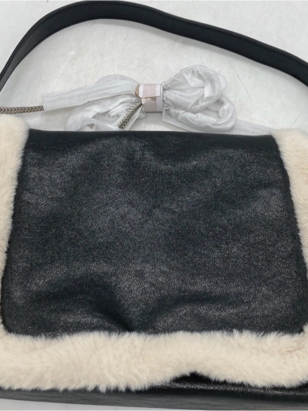 BCBGeneration Black Crossbody Bag with Cream Trim NWT